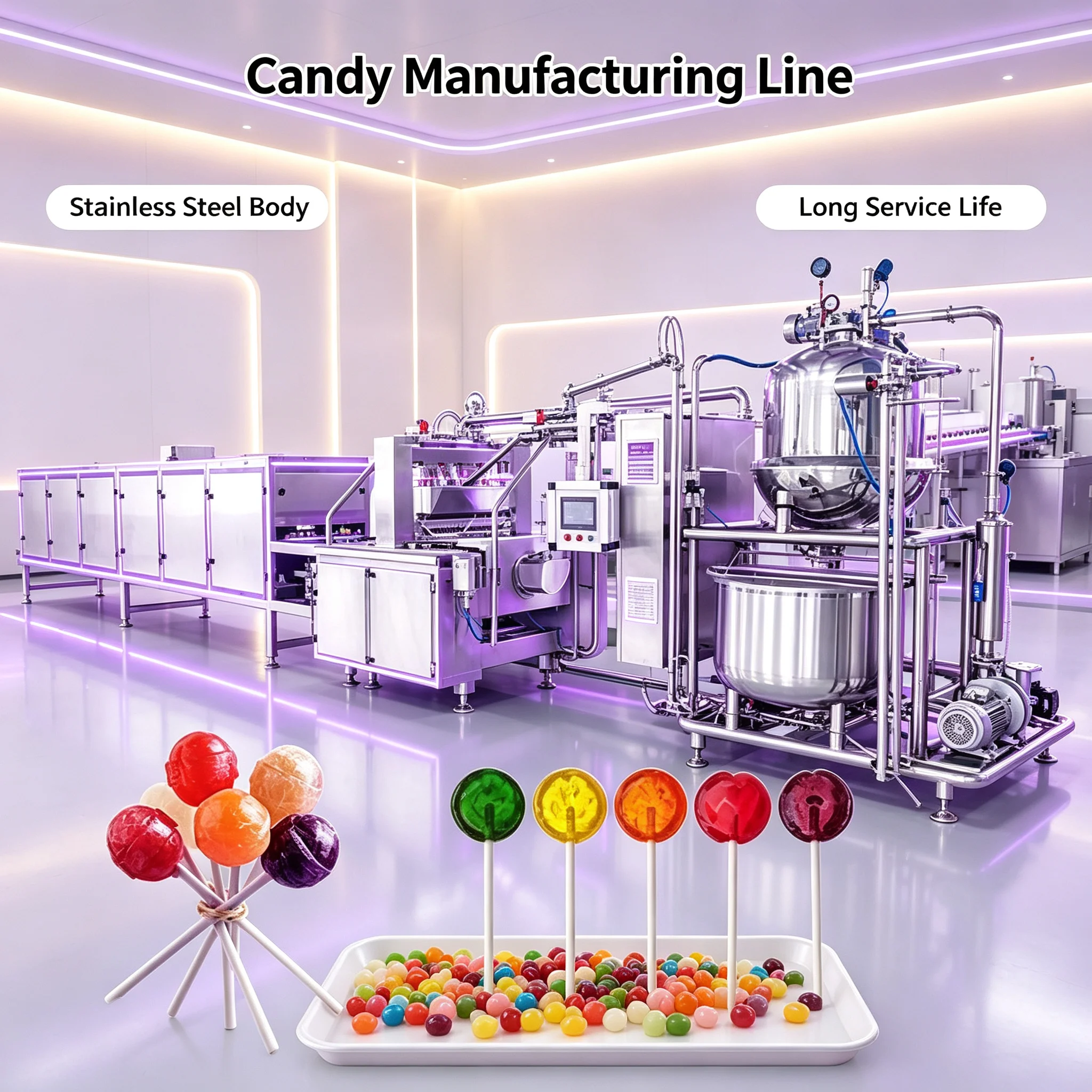 Multi-flavor Candy Production Line Automatic Lollipop Molding Machine for Mass Processing Customized