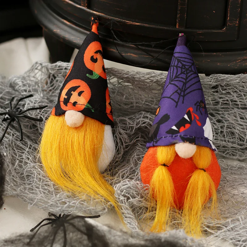 2pc Creative Halloween DIY Doll Bar Decor Pumpkin Ghost mage Kids Gift Christmas Halloween Party Decoration for Home drop ship