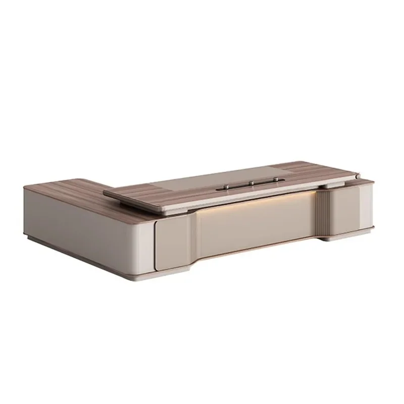 

Высококлассный офисный стол председателя, простой современный генеральный директор, менеджер, стол и стул, комбинированная краска для кожи, большой класс