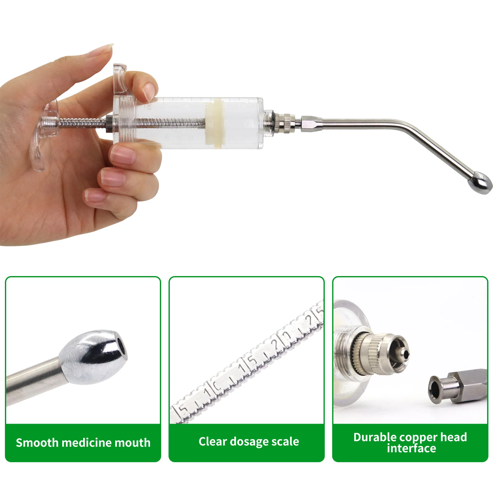 10/20/30/50/100ml Poultry Automatic Syringe With Needle AdjustableBirds Feeding Syringe Vaccine Injection Veterinary Equipments