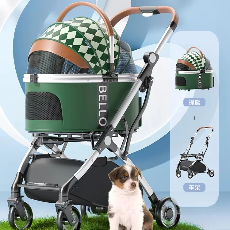 

Multi Wheel Small Pet Stroller Foldable Pet Travel Cart Bag Separation Bag Cat And Dog Stroller Pet Cart