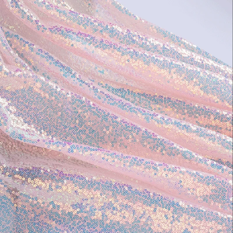 Club Party Dress Sequin Mesh Wedding Decoration Fabric Net with Laser Shiny DIY Material