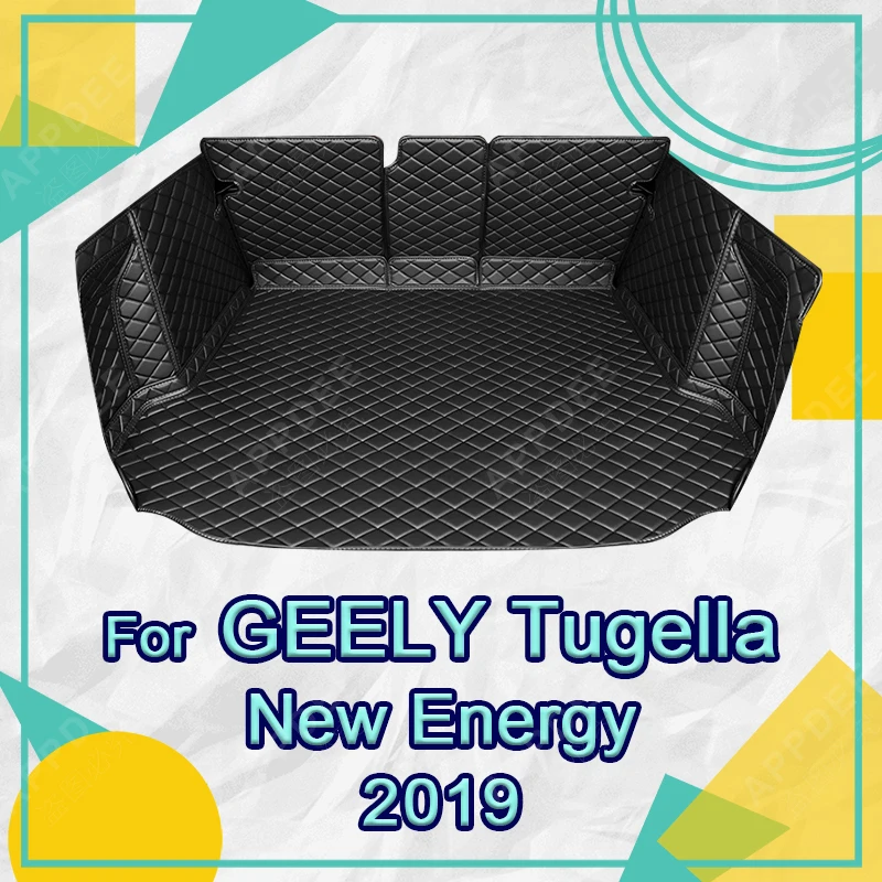 Auto Full Coverage Trunk Mat For GEELY Tugella New Energy 2019 Car Boot Cover Pad Cargo Liner Interior Protector Accessories