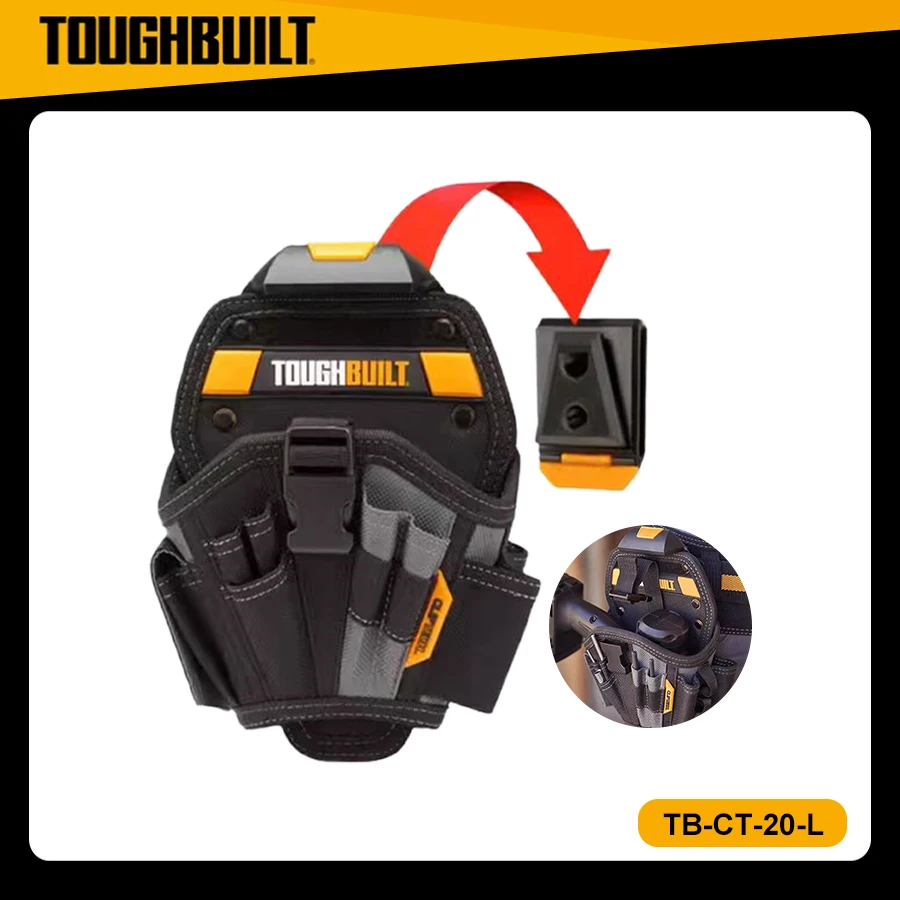 

TOUGHBUILT TB-CT-20-L Large Drill Holster Pouch for Tool Belt Hand Drill Special Belt Bag Portable