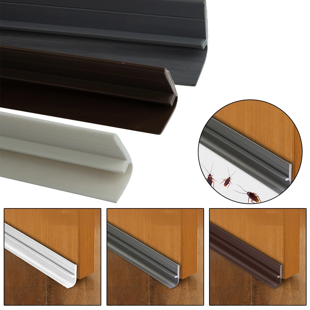 1 قطعة شريط عازل أسفل الباب 90*4 سنتيمتر مرنة الرياح الحد من الضوضاء سدادة تحت الباب ختم PVC تحت شريط عازل الباب مقاوم للماء