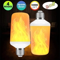 2PCS E27 flame bulb fire E26 lamp corn bulb flicker B22 LED lamp dynamic flame effect 9W 110V-220V home lighting atmosphere lamp