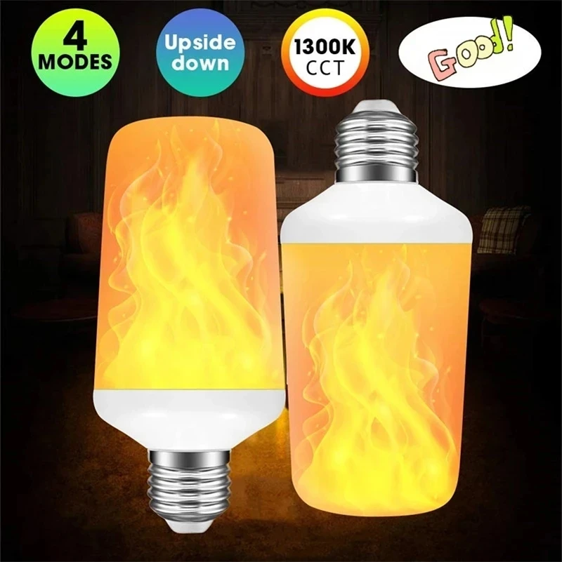 E27 flame bulb fire E26 lamp corn bulb flicker B22 LED lamp dynamic flame effect 5W 9W 110V-220V home lighting atmosphere lamp