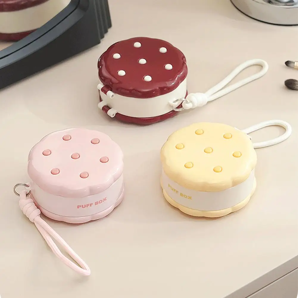 Nowy Wielofunkcyjny Pojemnik na Puder w Kształcie Ciasteczka z Podwójną Warstwą, Bezpieczny Materiał, Pudełko do Przechowywania Kosmetyków, Pyłoszczelny Organizer
