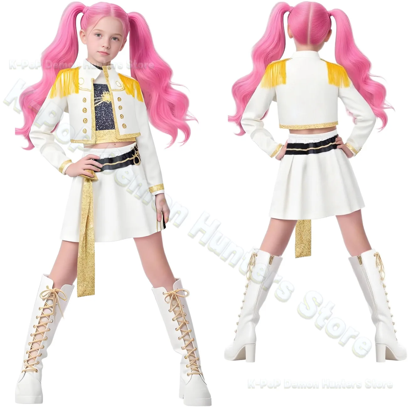 2025 Kpop Demon Hunters Cosplay Kostuum Kinderen Meisjes Jas Vest Rok Kpop Groep Idool Kleding Halloween Carnaval Party Pak Rumi