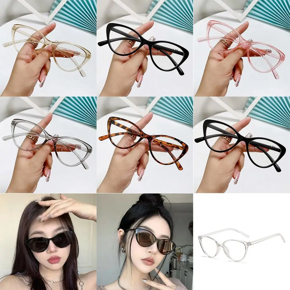 Anti Eye Eyestrain Cat Eye Glasses Retro Transparent Anti-radiation Reading/Gaming Eyeglasses Clear Glasses for Women & Men