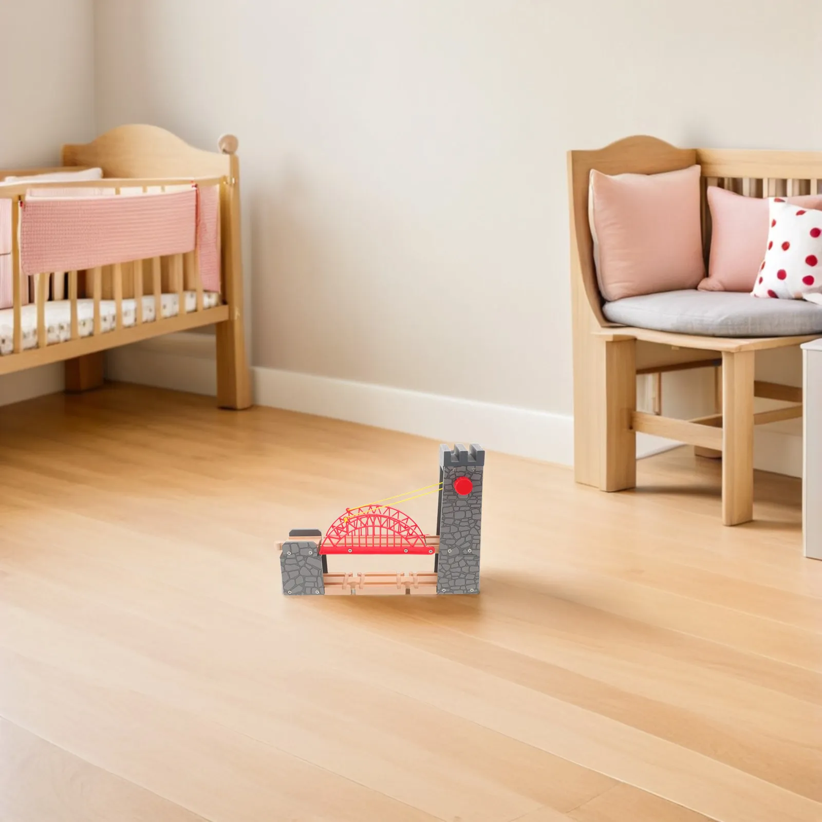 

Деревянный железнодорожный мост-аксессуар: гладкий, безопасный, совместим с детскими деревянными поездами, для оформления железнодорожных макетов