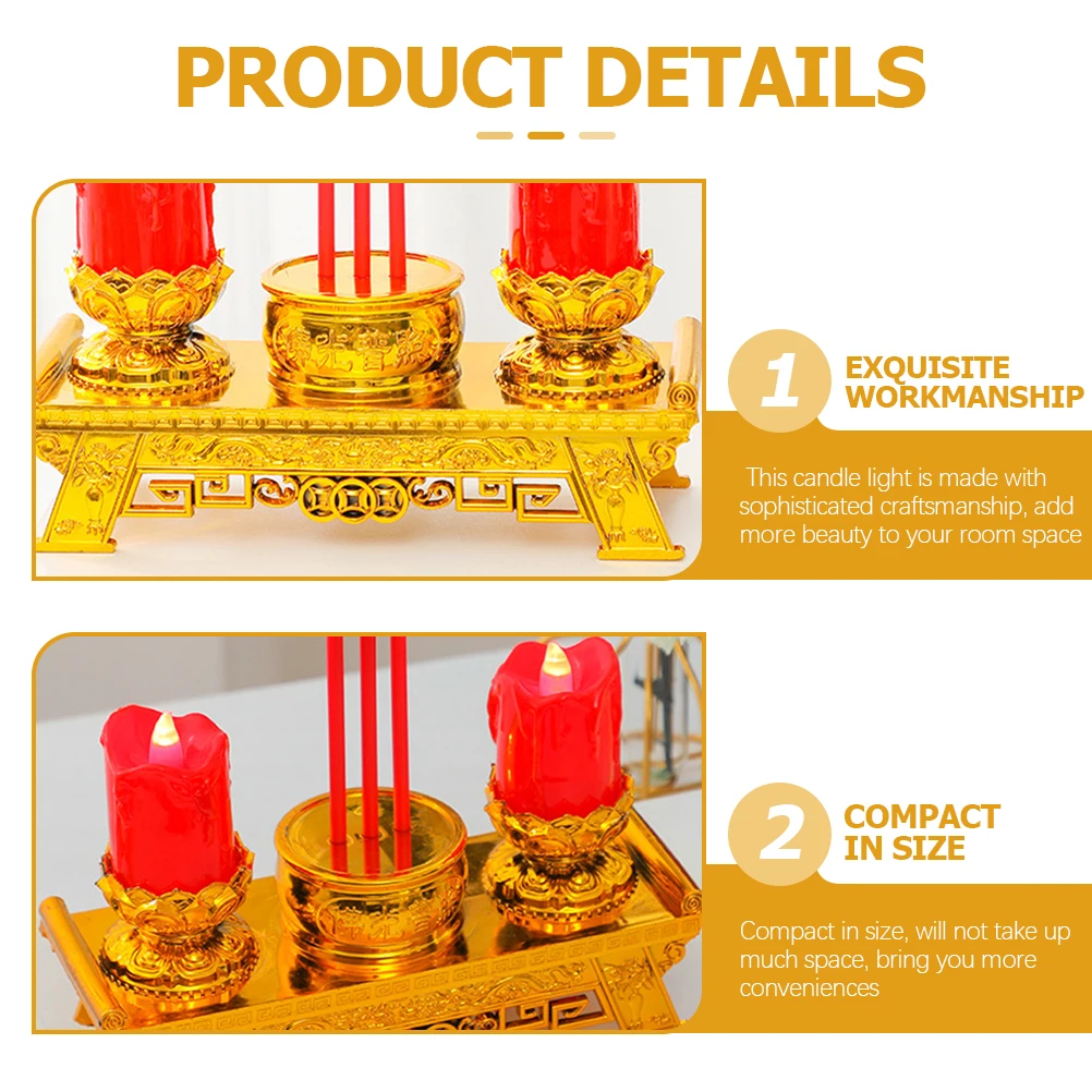 

Electronic Incense Burner Chinese Style Led Candlestick Lamp Electric Candles Compact Vintage Decorative Light