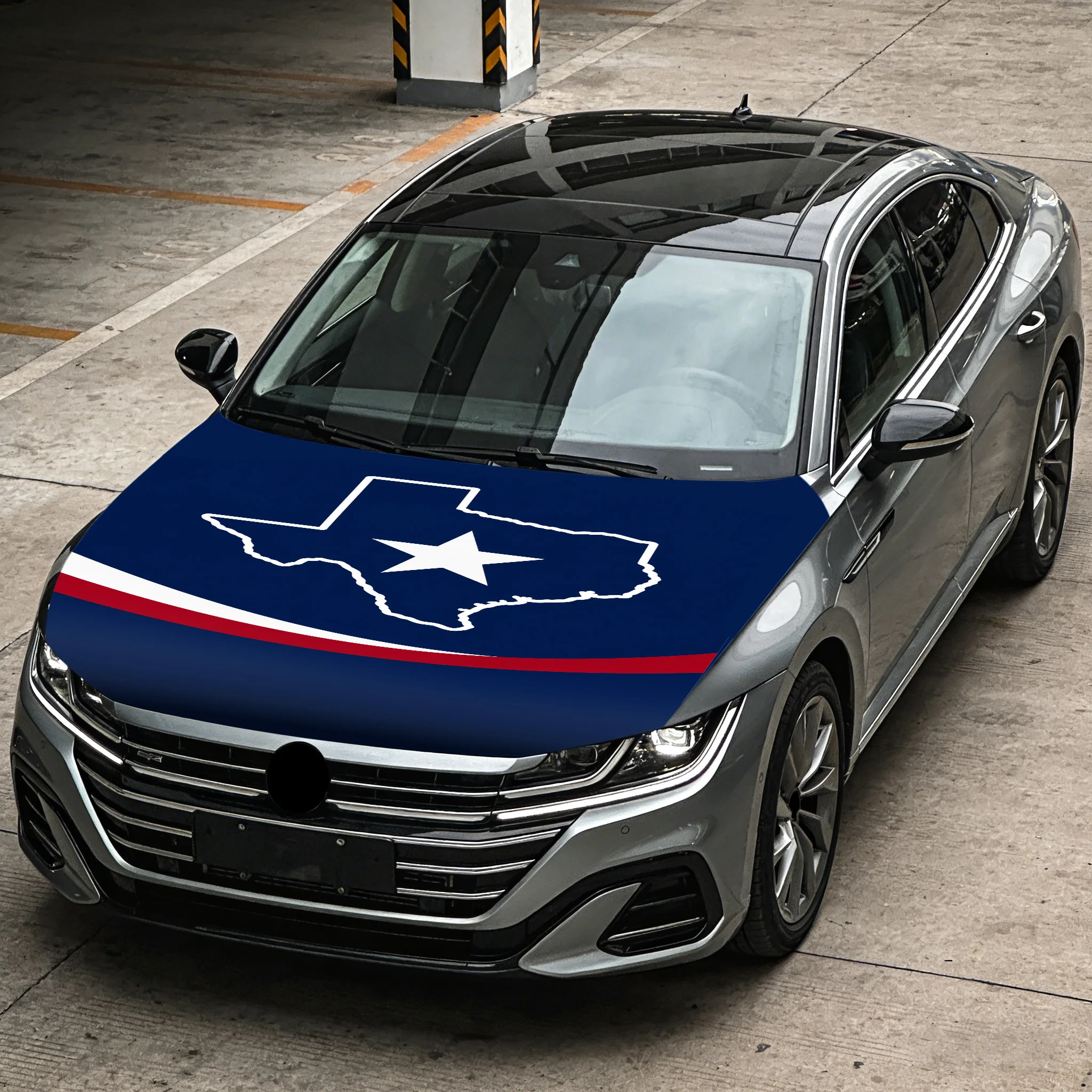 Texas Flag Hood Cover for Cars SUVs Trucks, Lone Star State Style Car Accessories Exterior Decoration Auto Styling