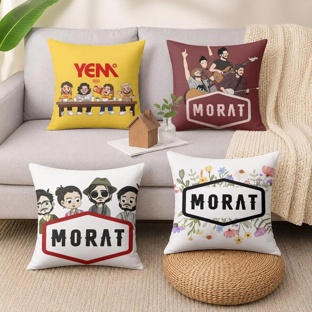 Music Band M-morat Cushion Cover Wrinkle-Resistant Short Plush Cushion Covers Breathable Machine-Washable