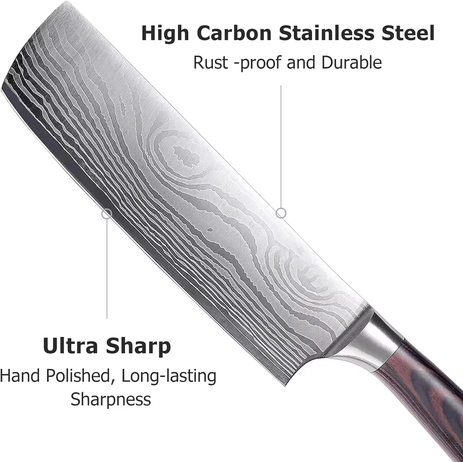Small Vegetable Knife Damascus Laser Pattern Chef's Knife Kitchen Vegetable Multi-Purpose Meat Cleaver Gift