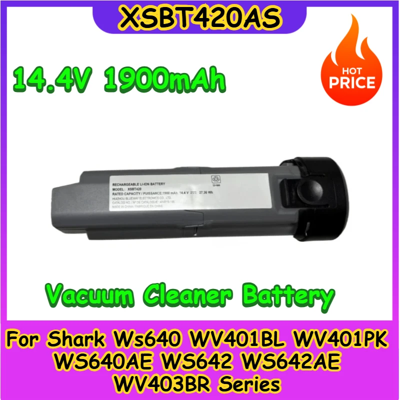 

New XSBT420AS Battery For Shark WS640 WV401BL WV401PK WS640AE WS642 WS642AE WV403BR Series XSBT420UK Cordless Vacuum Cleaner