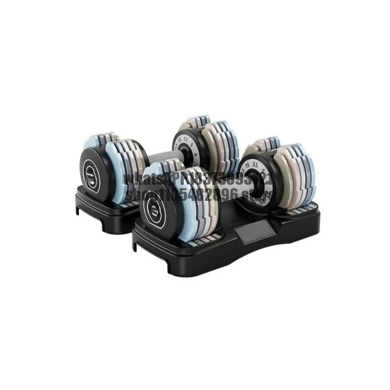 Adjustable dumbbells for fitness, quick-adjustable solid pure steel heavy weight training equipment