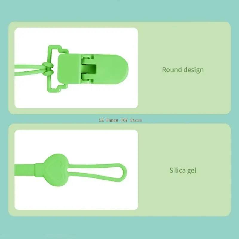 96GC الوليد عضاضة كليب مصاصة سلسلة لينة سيليكون الحلمة حزام الطفل دمية حامل