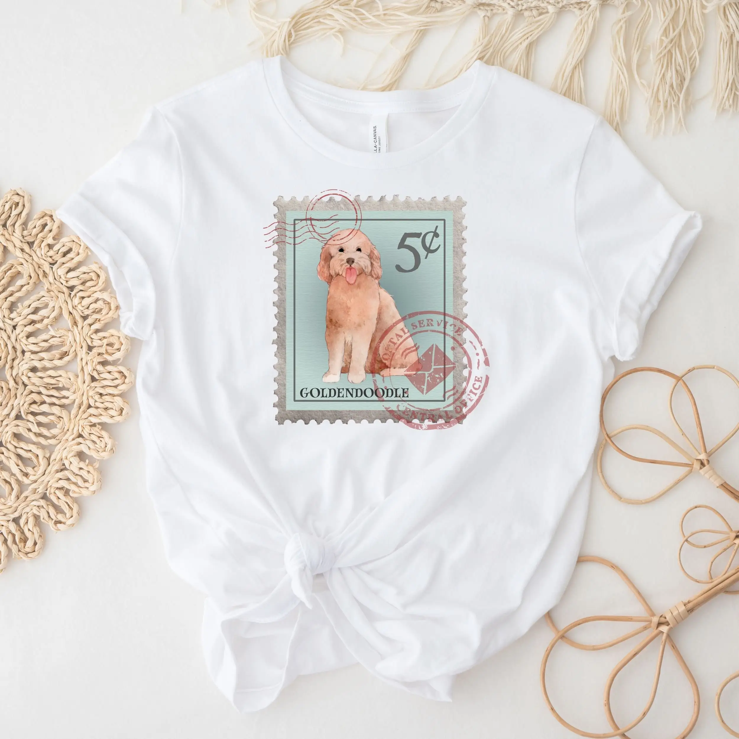 Goldendoodle T Shirt Postage Stamp Mom Dad Dog Lover Golden Doodle s