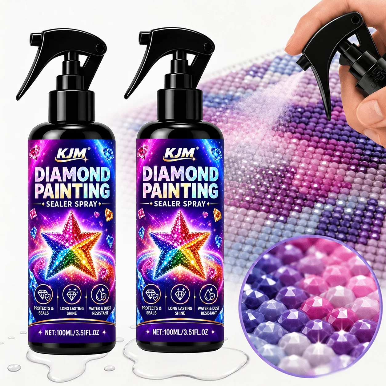 Diamond Painting Sealer Spray Glossy Finish For Diamond Art Crafts Anti Falling Drill Protector Clear Coating Anti Yellowing