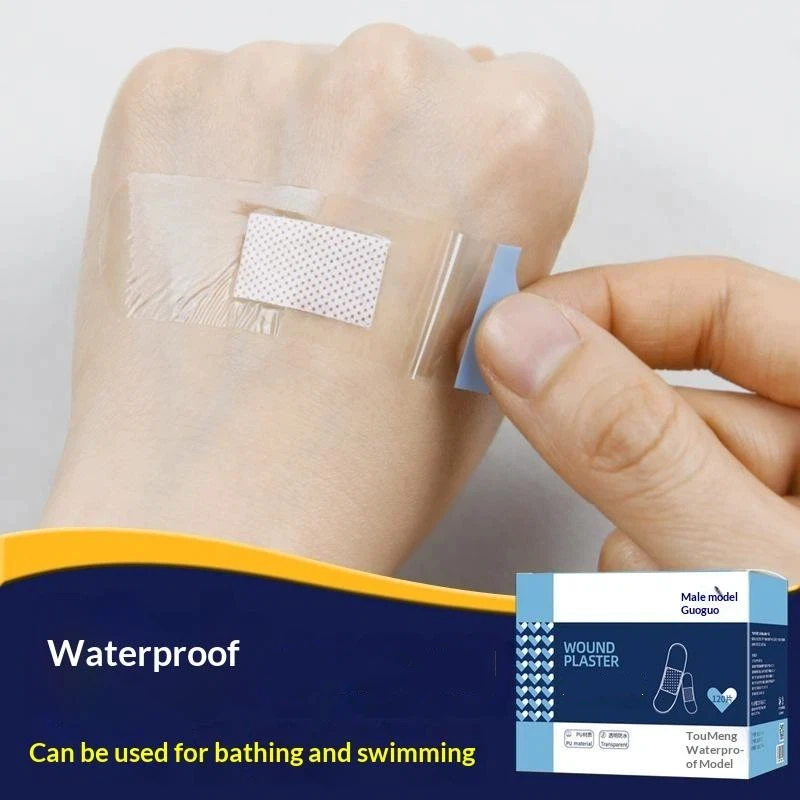 50/120Pcs Transparent Band Aid Waterproof Wound Strips Dressing Plaster Curved Patches Adhesive Bandages for Children Adults