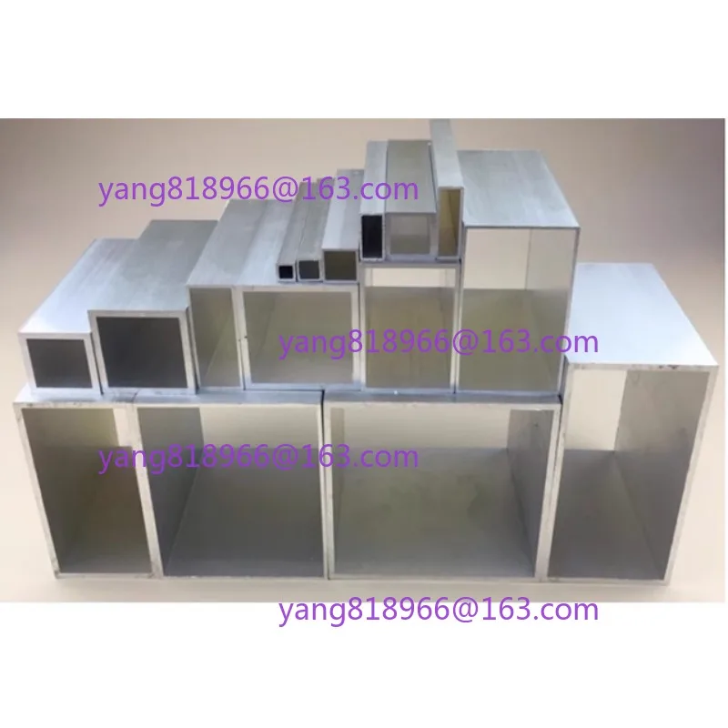 1PC 6063 Aluminum square pipe 10-40mm thick 1mm/2mm/3mm Rectangular aluminum tube profile for decoration length 500MM