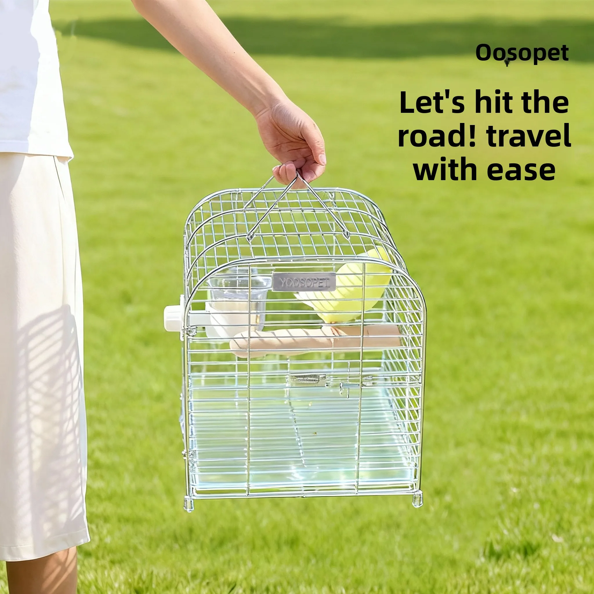 

304 Stainless Steel Small Pet Carrier Cage for Birds Hamsters Sugar Gliders Travel Handheld