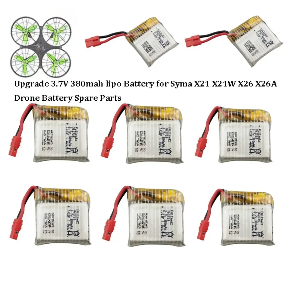 Atualizar bateria lipo 3.7v 380mah com carregador bateria de aeronave de quatro eixos rc quadcopter acessórios para syma x21 x21w x26 x26a