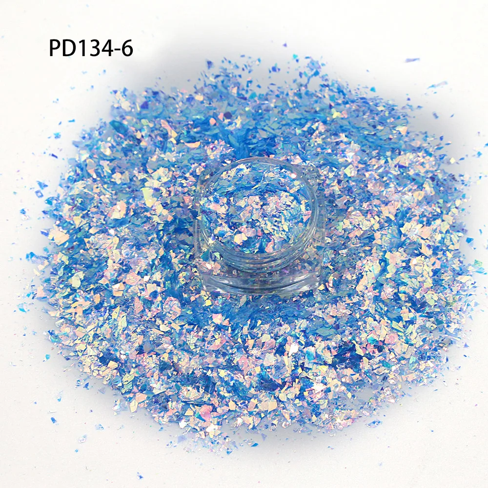 

50g/Bag Holographic Highlight Shimmer Irregular Fragment Shiny Sequins Gradient Opal Powder Nail Glitter Flakes 3D Polish Tips