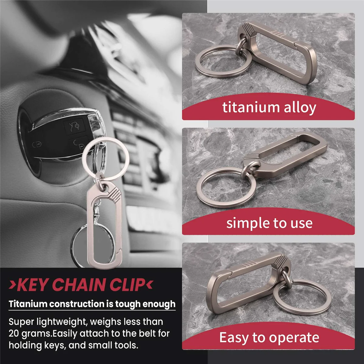 Титановая пряжка, брелок из титанового сплава, креативная простота, пряжки, аксессуары для кемпинга, уличный карманный инструмент HY
