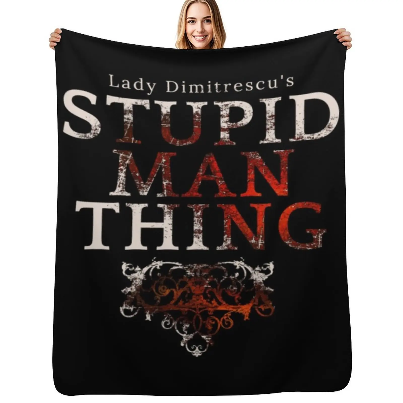 

Stupid Man Thing Throw Blanket Furry warm winter Large Cute Plaid Blankets