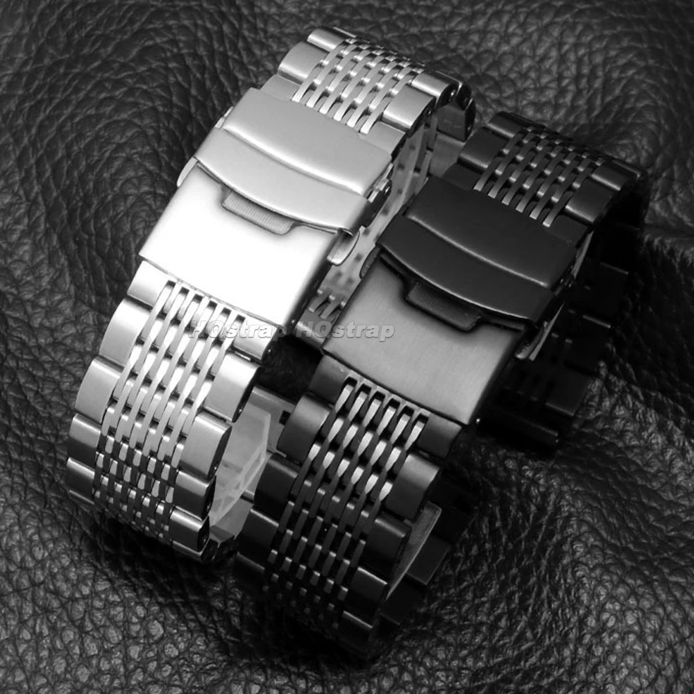 الصلبة شبكة من الاستانلس استيل سوار للطي مشبك حزام (استيك) ساعة 18 20 مللي متر 22 مللي متر 24 مللي متر المعادن العالمي حزام ل Seiko الغوص معصمه #1