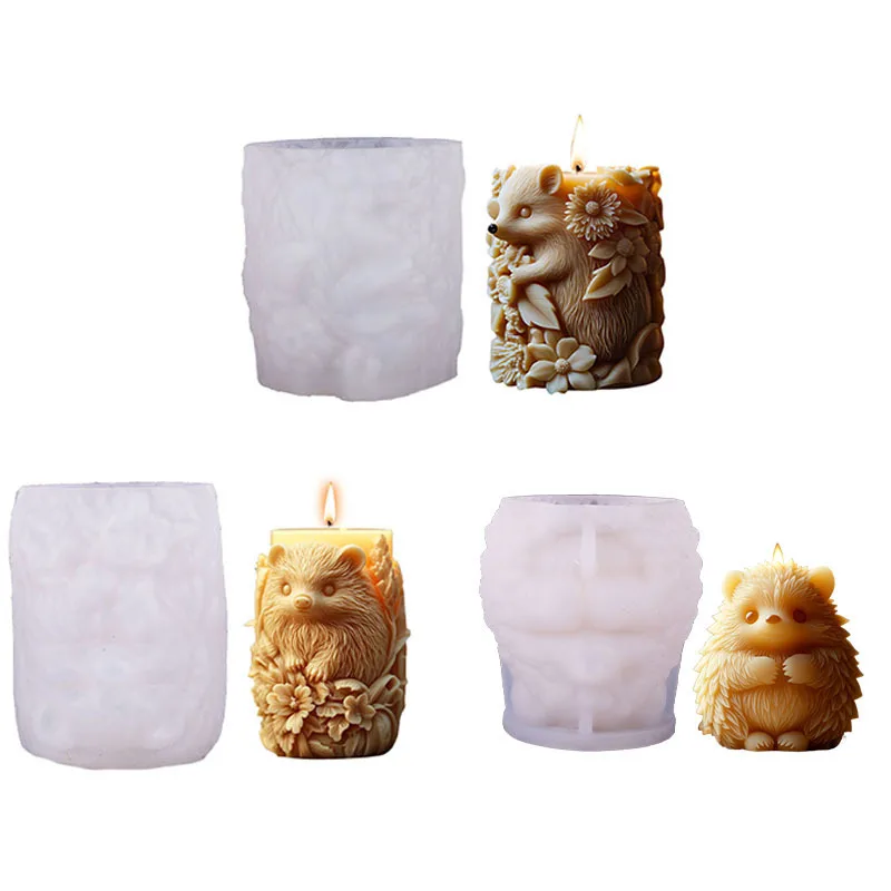 

Scented Candle Making Silicone Mold DIY Forest Series3D Hedgehog Decorative Ornament Animal Relief Ornament Mould