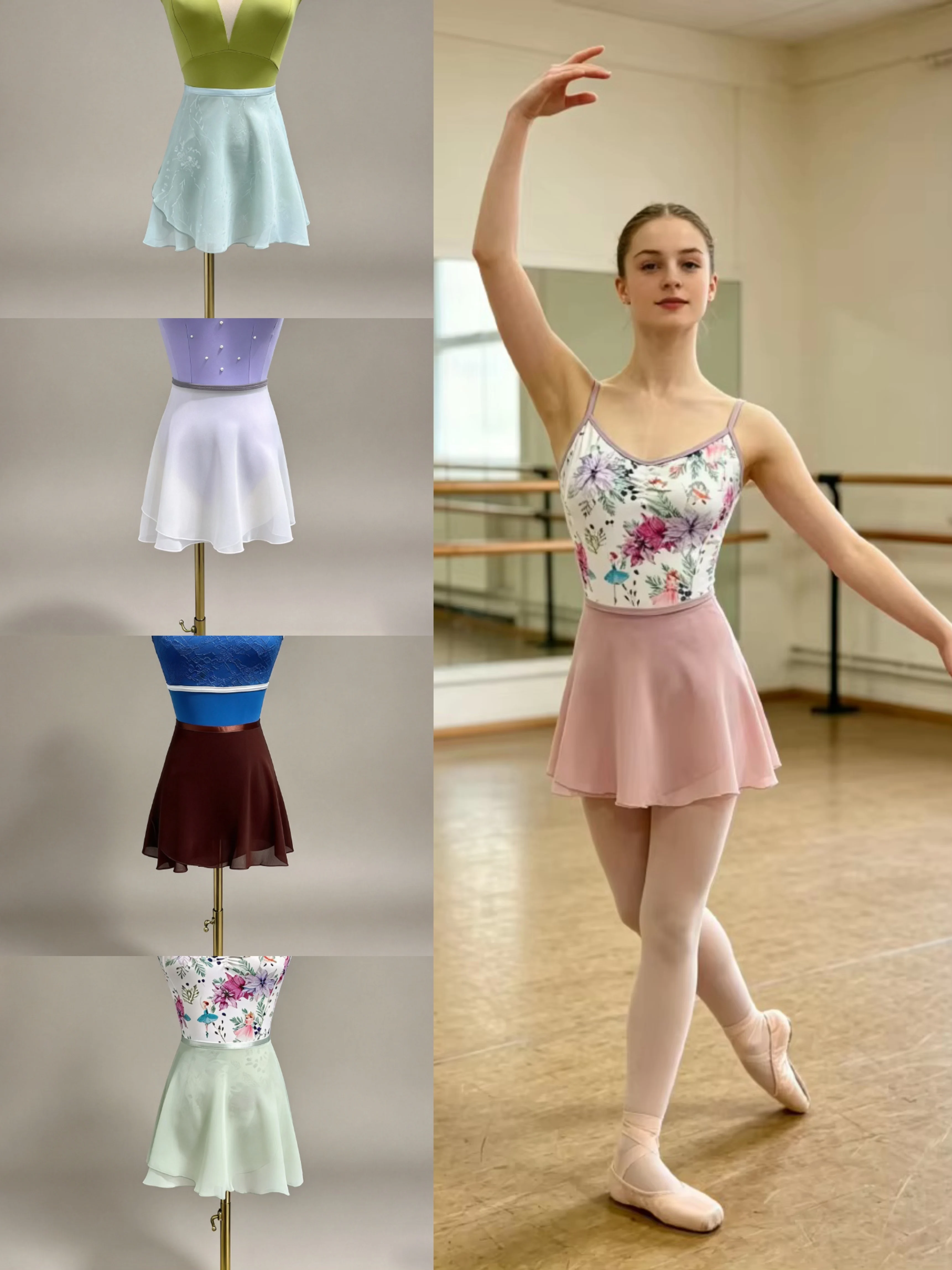 Ballet Dance Skirt New Style Pure Color Chiffon Practice Leotard Small Apron Tutu Adult High Quality Ballet Dress