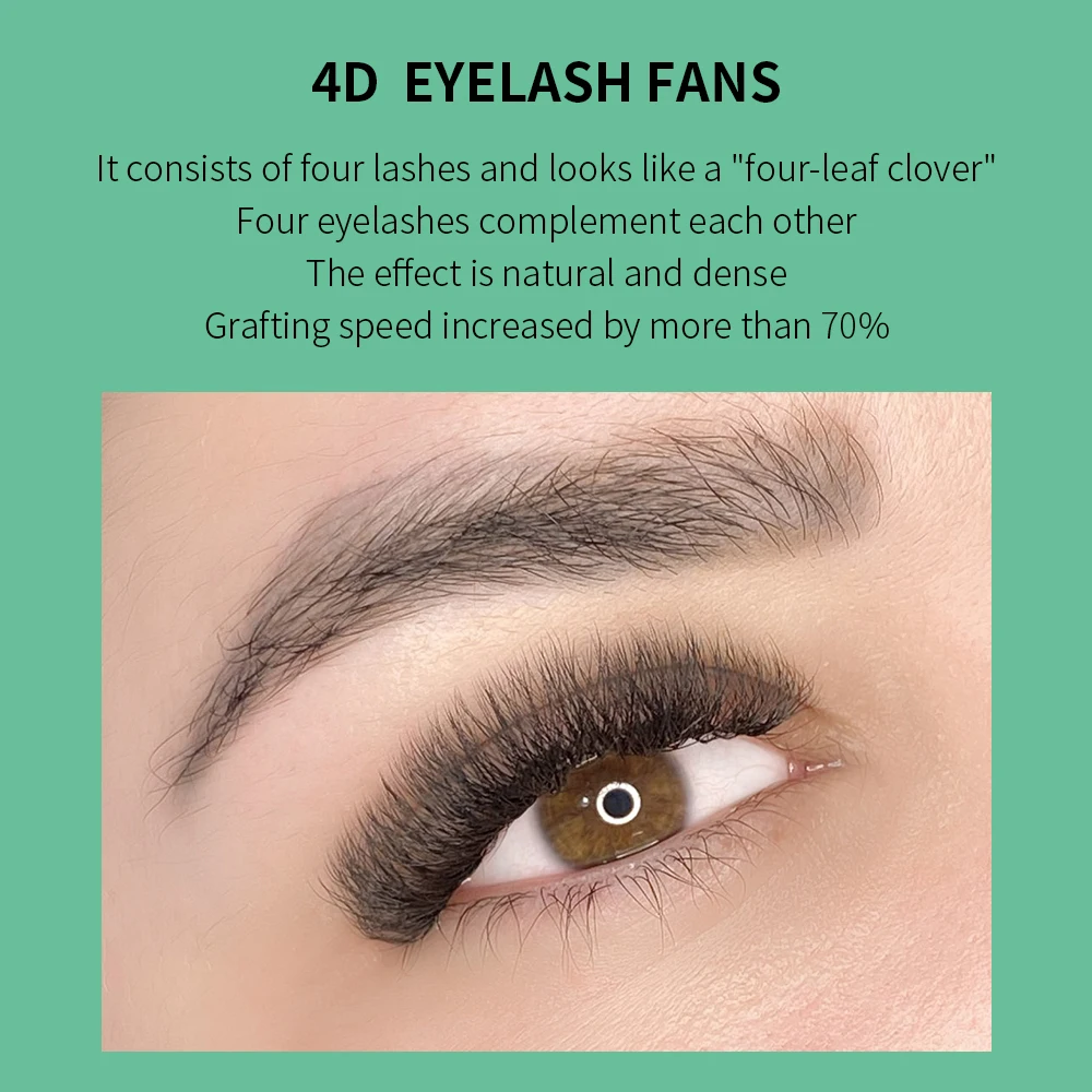 GLAMLASH 4D - W Shaped Eyelash Extension Automatic Flowering W Fake Lashes 0.07mm C/D/L/LU Curl Individual