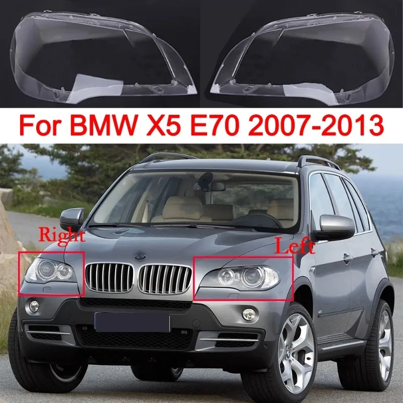 

Car Headlight Glass Cover For BMW X5 E70 2007-2013 Transparent Lampshade Lens Cover Plexiglass Clear Lamp Shell Car Accessoires
