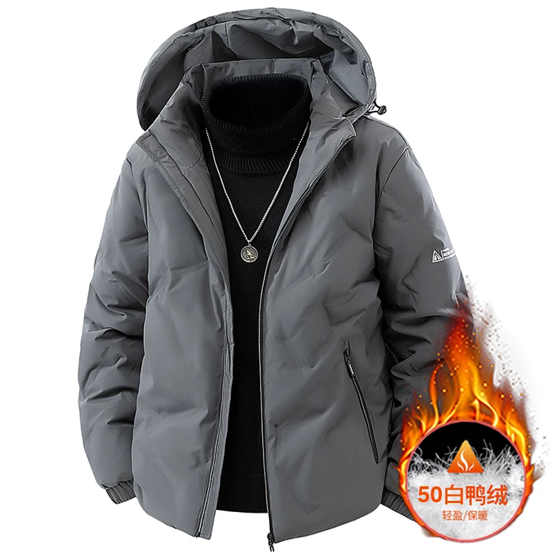 مقاومة للماء الذهب الأسود أسفل سترة الرجال شتاء موضة جديدة عادية سميكة الجرافين الدافئة الأبيض بطة أسفل معطف #2