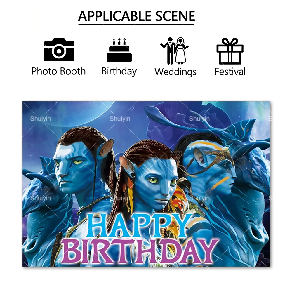 The Movie Avatar Backdrop Kids Birthday Decorations Party Supplies Pandora Na'vi Planet Baby Shower Banner Photo Shoot Prop Gift