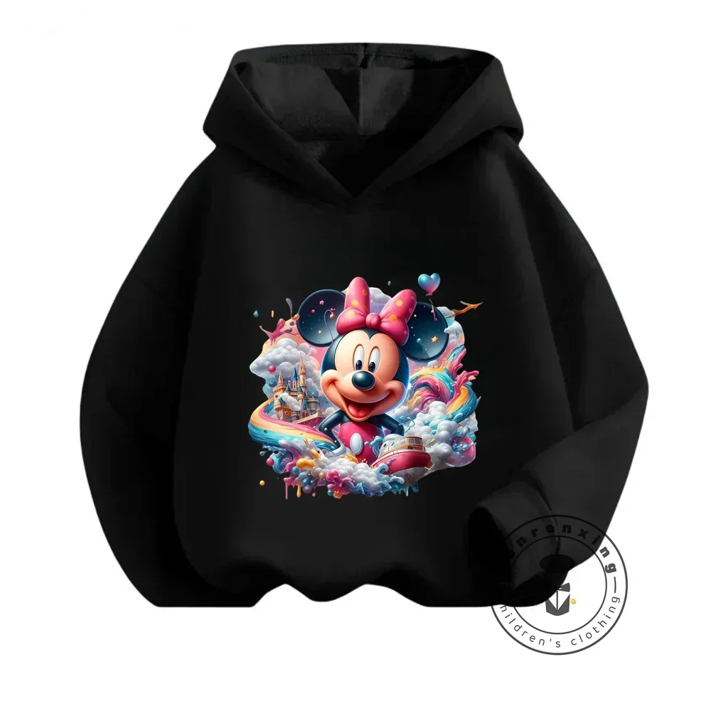 Nice Disney Mickey Mouse Graphic Sweatshirts for Kids Long Sleeve Cozy Leisure Wear Colorful Playful Winter Street Fashion Tops