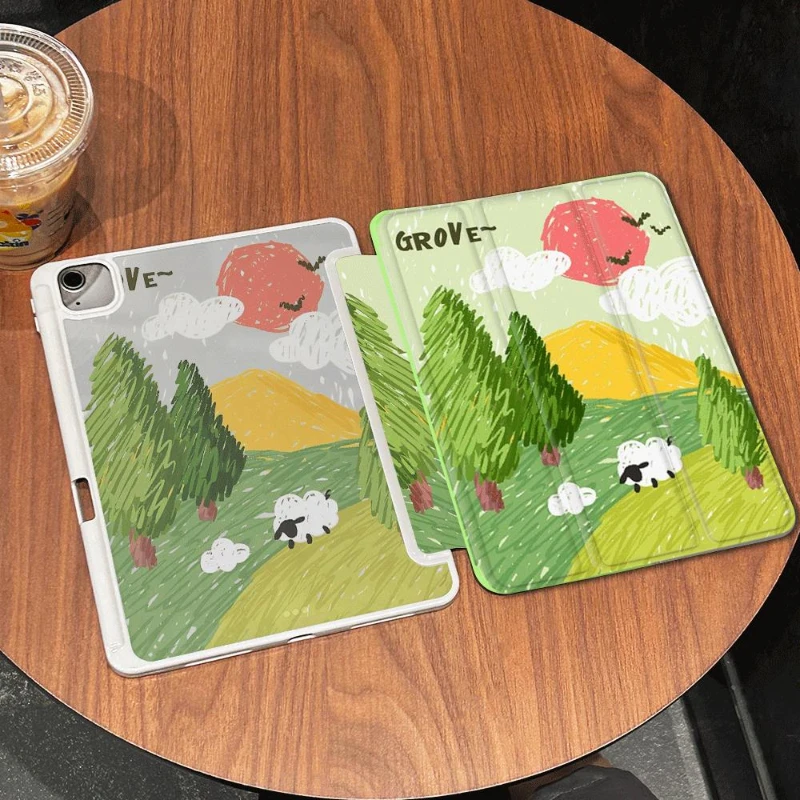 Custodia Smart Stand Cover per IPad Air 6 custodia IPad 10th Gen Air 4/5 10.9 Pro 11 2nd 3rd 4th IPad 10.2 custodia 7/8/9th Generation Grove