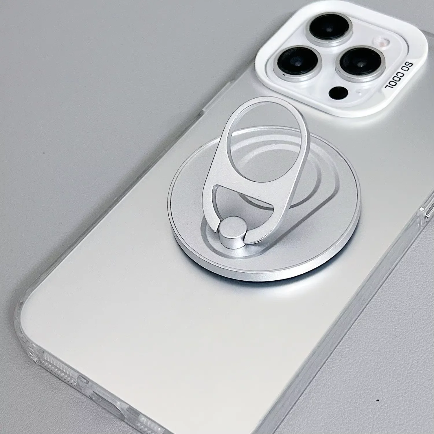 Magnetischer Handyhalter mit Kleinem Spiegel 360° °   Drehbarer, faltbarer Desktop-Ringständer für Smartphones, magnetischer Handyhalter mit Tab-Halterung