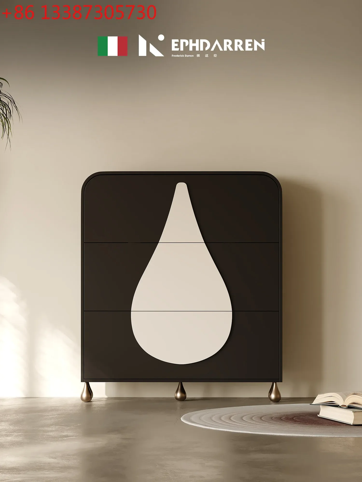 Italian minimalist tipping bucket ultra-thin shoe cabinet enters the door, small apartment at the door of the home