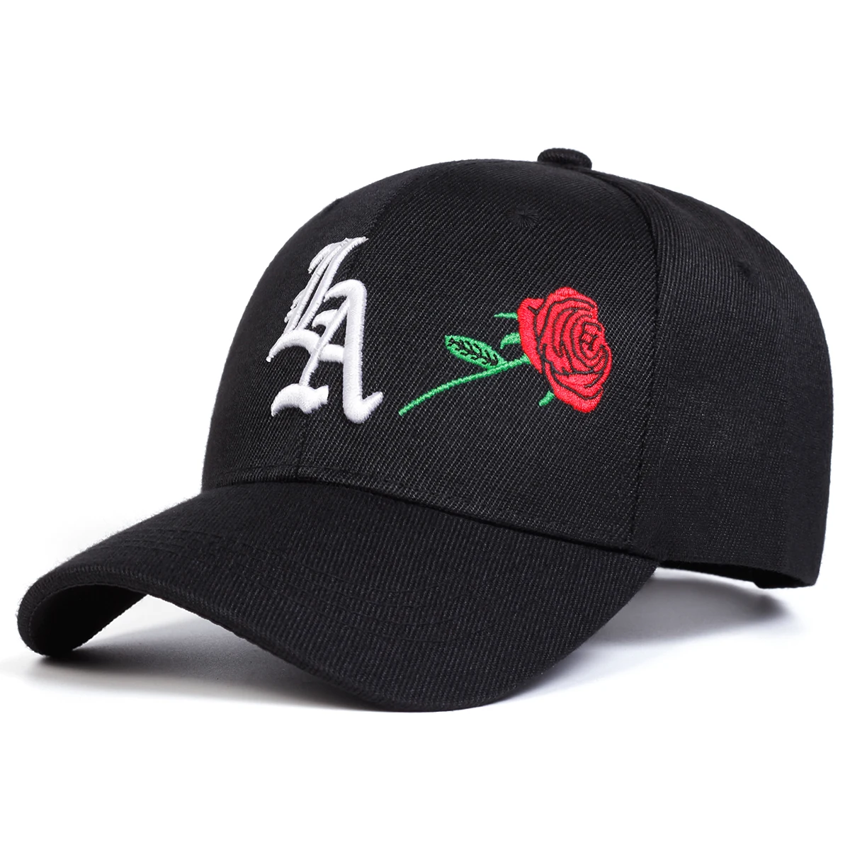 للجنسين القوطي LA روز التطريز قبعات البيسبول الربيع والخريف في الهواء الطلق قابل للتعديل قبعات عادية واقية من الشمس قبعة قبعة رياضية