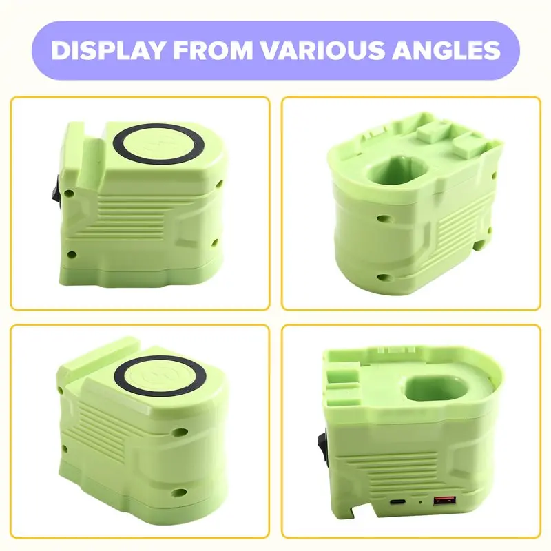 [EYEL!NEW!】 USB& Type C Port Wireless Adapter For Ryobi 18V Battery 15W Max For Camping Workshop