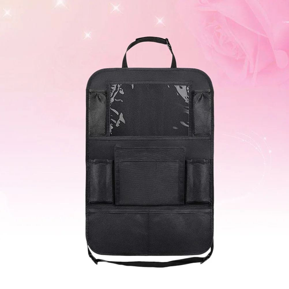 

Car Back Seat Organizer Black Durable Waterproof Multiple Pocket Storage Bag Pouch for Books Tablet Phone Drinks Tissue