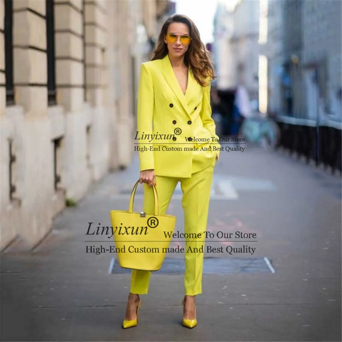 

Casual Women Suit Fashion 2 Pieces Set Office Wedding Tuxedos Party Lady Blazer Business Suits Jacket With Pants