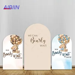 We Can Bearly Wait Arch Backdrop Cover Cute Bear Balloons Watercolor Baby Shower Party Decor Boy or Girl Photography Background