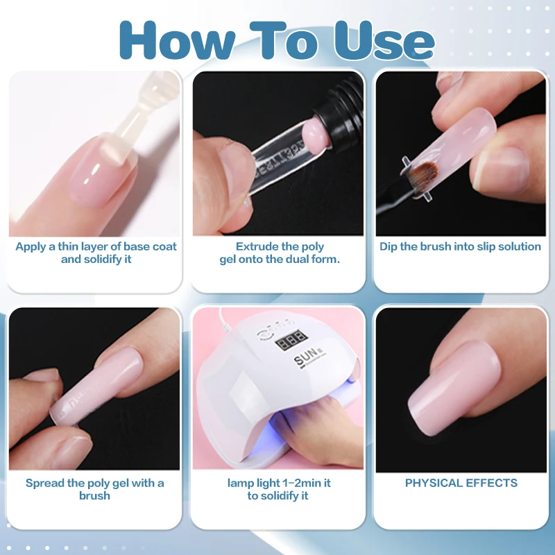 1pcs 2- in- 1 Poly Gel Nail Slip Solution and Cleanser -60ml/ 2.03 fl.oz Essential Nail Art & Polish Tool for Perfect Extensions