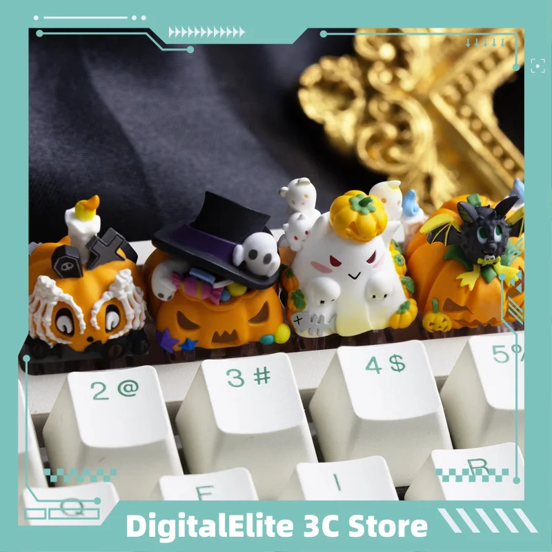 

Хэллоуин тыква серии Artisan полимерный колпачок милый одиночный пользовательский ключ ESC для механических игровых клавиатур идеальный подарок