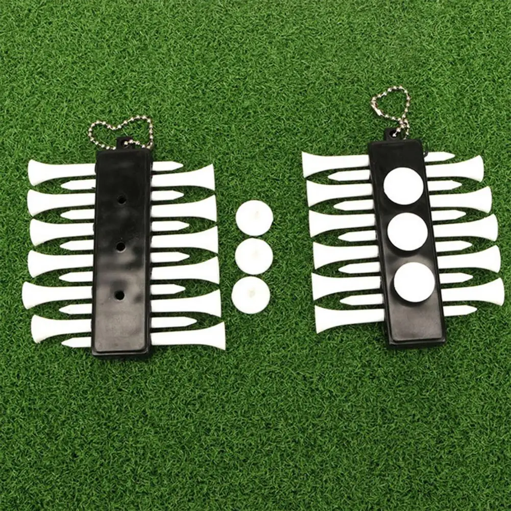 

Golf Tee Holder Portable Hanging Golf Tee Carrier with 12 Tee Hole Plastic Golf Spike Holder with Ball Pegs